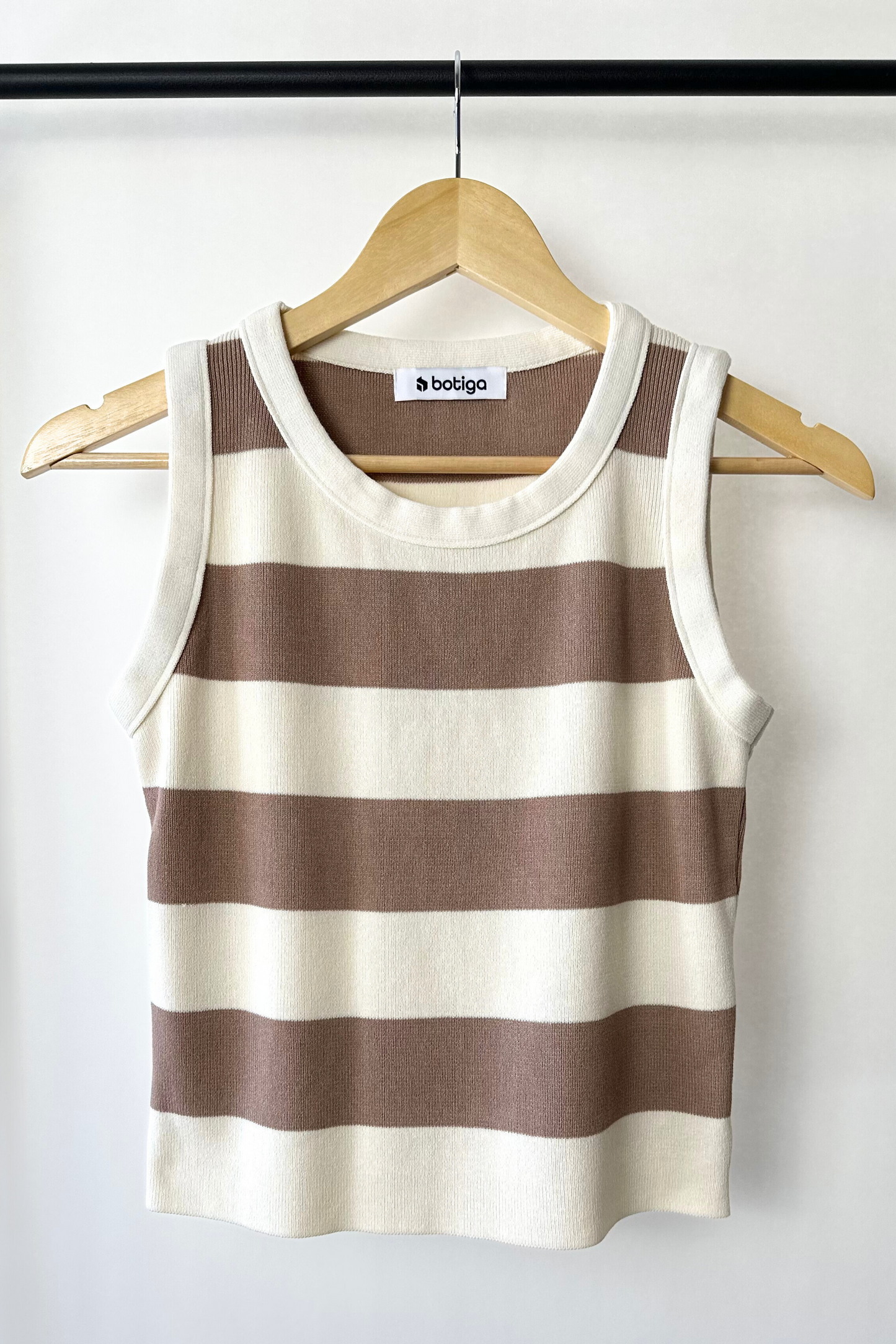 STRIPED RIBBED TANK TOP