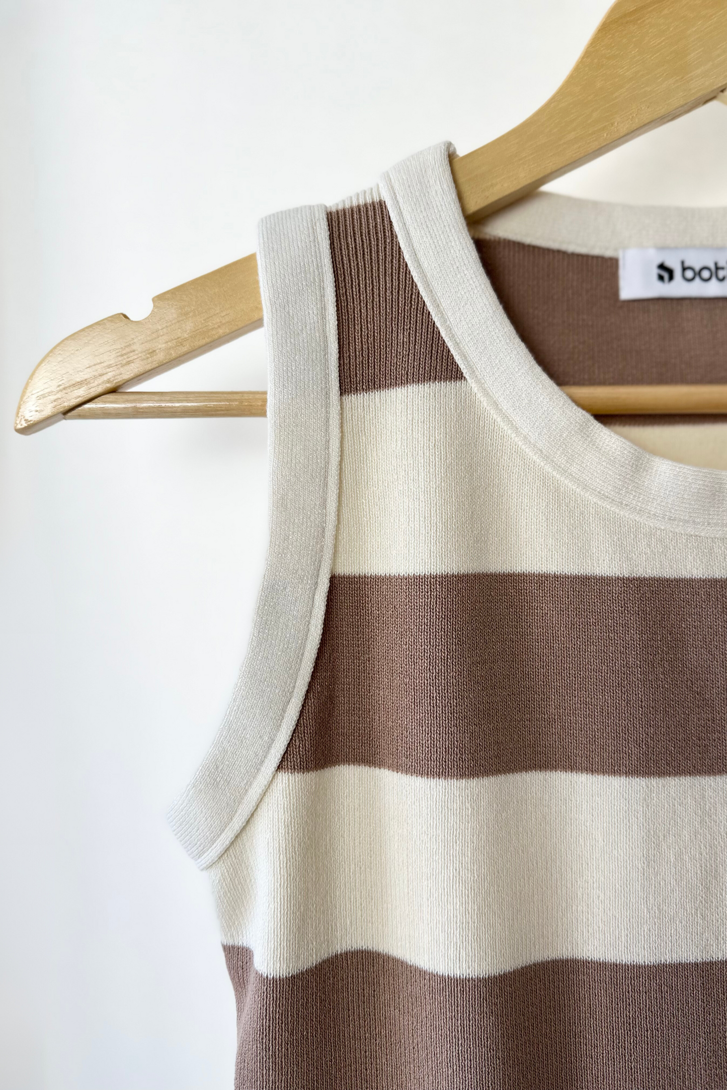 STRIPED RIBBED TANK TOP