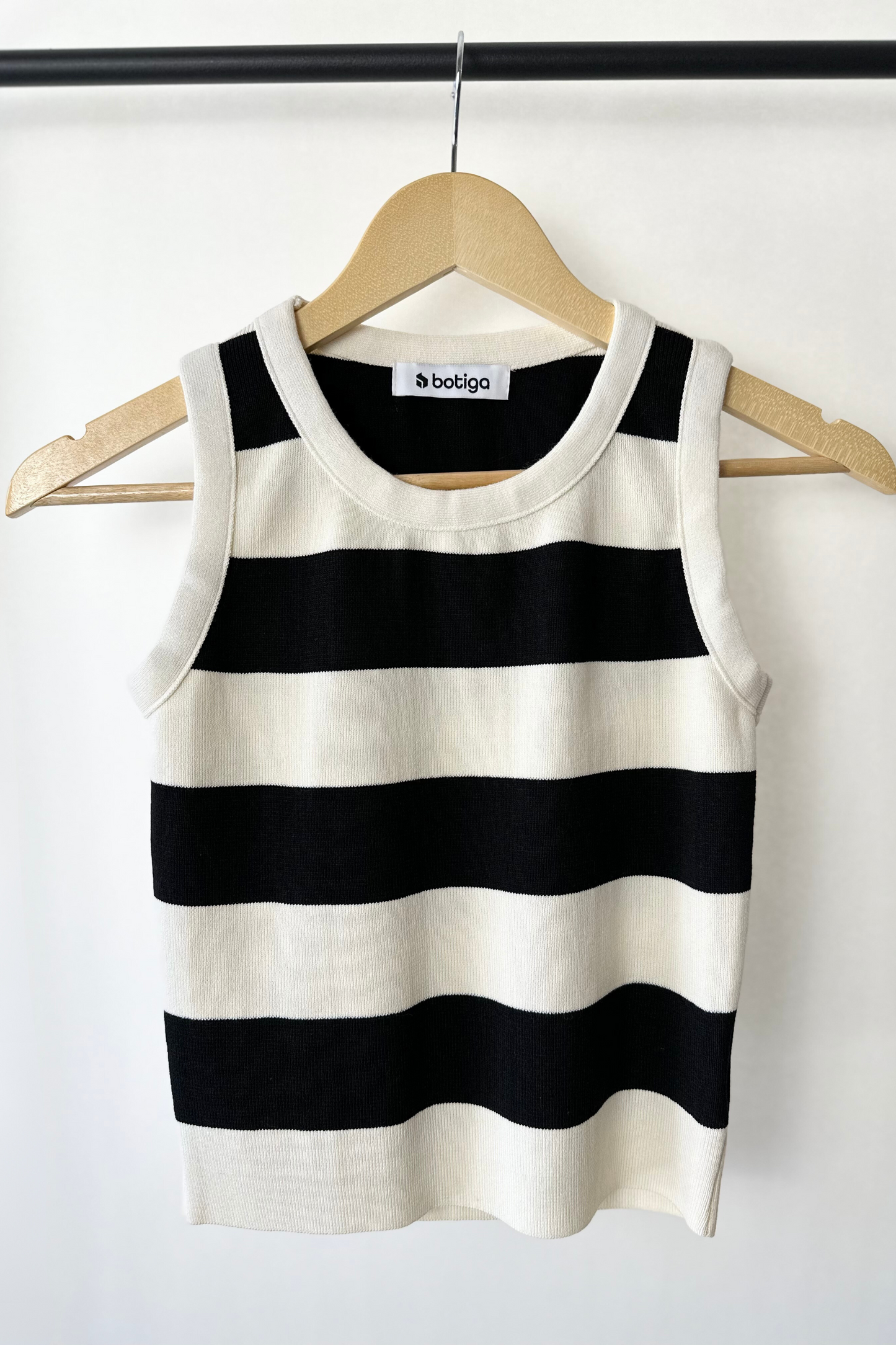 STRIPED RIBBED TANK TOP