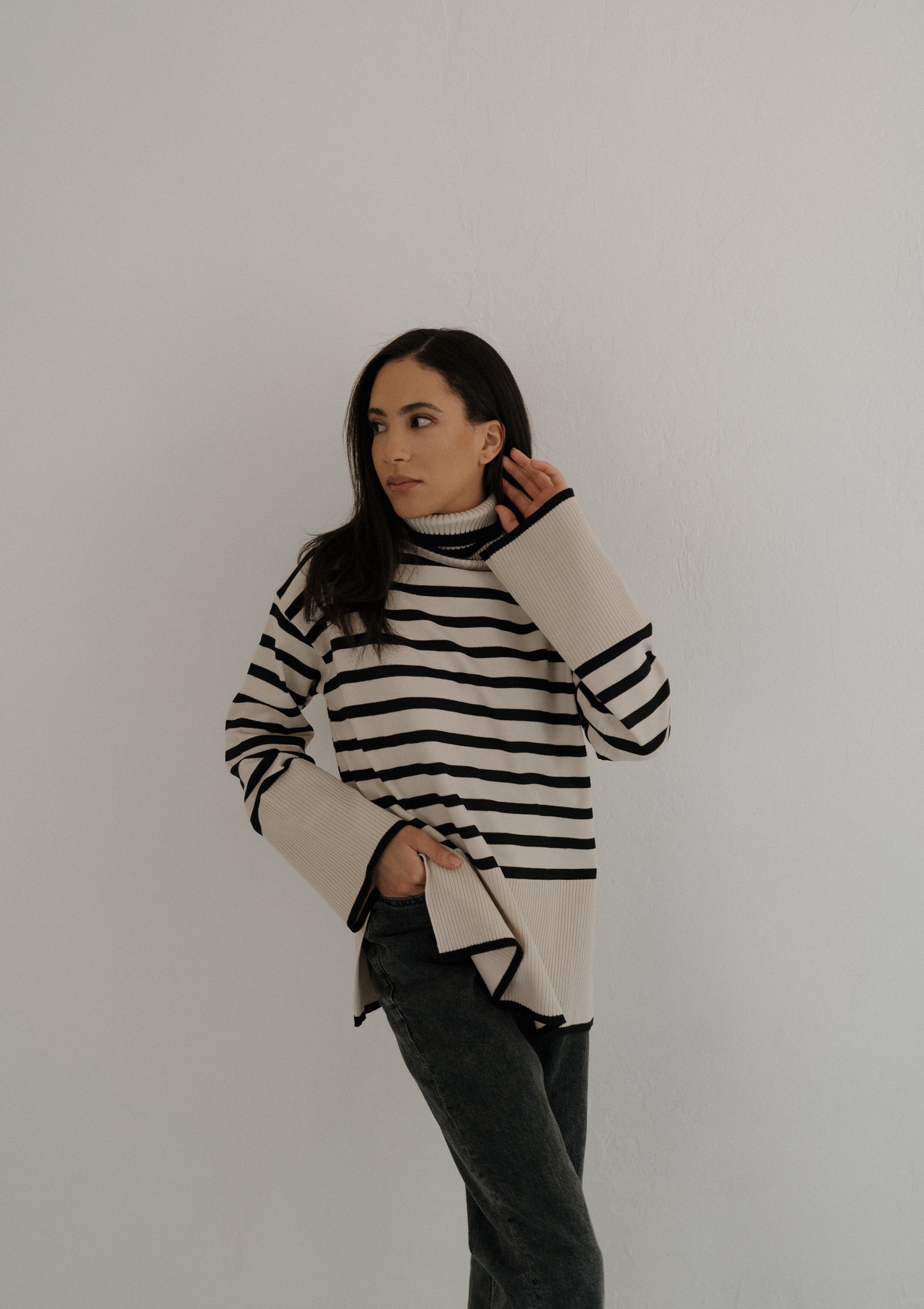TURTLENECK STRIPED SWEATER